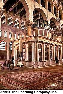 Mausoleum containing the remains of Saint John The Baptist in Omayyad Mosque, Damascus